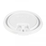 Lift Back and Lock Tab Cup Lids, 10-24 oz Cups, White, 100/Sleeve, 10 Sleeves/Carton