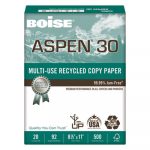 ASPEN 30 Multi-Use Recycled Paper, 92 Bright, 20lb, 8.5 x 11, White, 500 Sheets/Ream, 10 Reams/Carton