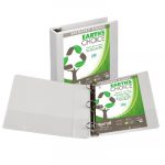 Earth's Choice Biobased D-Ring View Binder, 3 Rings, 2" Capacity, 11 x 8.5, White