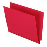 Colored Reinforced End Tab Fasteners Folders, Straight Tab, Letter Size, Red, 50/Box