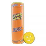 Scratch-Free Scrubbing Sponge, 4 1/8" Diameter, Yellow, Polymer Foam, 8/Pack