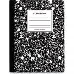Composition Book, 4 sq/in Quadrille Rule, Black Marble, 9.75 x 7.5, 100 Pages, 6/Pack