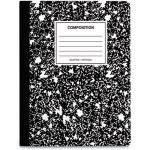 Composition Book, 4 sq/in Quadrille Rule, Black Marble, 9.75 x 7.5, 100 Pages