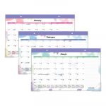 Watercolors Recycled Monthly Desk Pad Calendar, 17 3/4 x 10 7/8, 2020