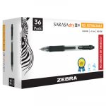 Sarasa Dry Gel X20 Retractable Gel Pen, Medium 0.7mm, Black Ink, Smoke Barrel, 36/Pack