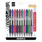 Sarasa Dry Gel X20 Retractable Gel Pen, Medium 0.7mm, Assorted Ink/Barrel, 10/Pack