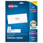 Easy Peel White Address Labels w/ Sure Feed Technology, Laser Printers, 1 x 4, White, 20/Sheet, 25 Sheets/Pack