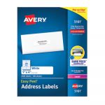 Easy Peel White Address Labels w/ Sure Feed Technology, Laser Printers, 1 x 4, White, 20/Sheet, 100 Sheets/Box