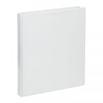 Deluxe Round Ring View Binder, 3 Rings, 0.5" Capacity, 11 x 8.5, White
