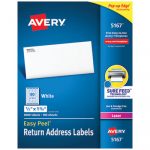 Easy Peel White Address Labels w/ Sure Feed Technology, Laser Printers, 0.5 x 1.75, White, 80/Sheet, 100 Sheets/Box