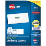 Easy Peel White Address Labels w/ Sure Feed Technology, Inkjet Printers, 1.33 x 4, White, 14/Sheet, 100 Sheets/Box