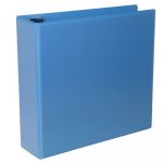 Deluxe Round Ring View Binder, 3 Rings, 3" Capacity, 11 x 8.5, Light Blue