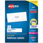 Easy Peel White Address Labels w/ Sure Feed Technology, Laser Printers, 1 x 4, White, 20/Sheet, 250 Sheets/Box
