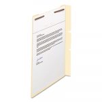 Self-Adhesive Folder Dividers for Top/End Tab Folders w/ 2-Prong Fasteners, Letter Size, Manila, 100/Box