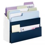 Mini Stadium File, 4.5" Expansion, 4 Sections, Letter Size, Navy/White