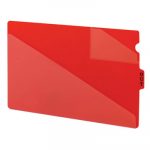 Out Guides with Diagonal-Cut Pockets, Poly, Legal, Red, 50/Box