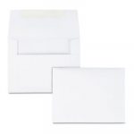 Greeting Card/Invitation Envelope, A-2, Square Flap, Gummed Closure, 4.38 x 5.75, White, 100/Box