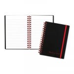 Twin Wire Poly Cover Notebook, Wide/Legal Rule, Black Cover, 5.88 x 4.13, 70 Pages