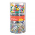 Combo Clip Pack, 380 Paper Clips, 280 Push Pins and 46 Binder Clips