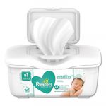 Sensitive Baby Wipes, White, Cotton, Unscented, 64/Tub