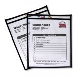 Shop Ticket Holders, Stitched, Both Sides Clear, 50 Sheets, 8 1/2 x 11, 25/Box