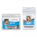 Resealable ID Badge Holder, Horizontal, 4 x 2 3/4, Clear, 50/Pack