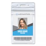 Resealable ID Badge Holder, Vertical, 2 7/8 x 4 5/16, Clear, 50/Pack
