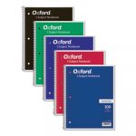 Coil-Lock Wirebound Notebooks, 1 Subject, Medium/College Rule, Assorted Color Covers, 11 x 8.5, 100 Pages
