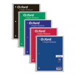 Coil-Lock Wirebound Notebooks, 1 Subject, Wide/Legal Rule, Assorted Color Covers, 10.5 x 8, 70 Pages
