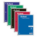 Coil-Lock Wirebound Notebooks, 1 Subject, Medium/College Rule, Assorted Color Covers, 10.5 x 8, 70 Pages