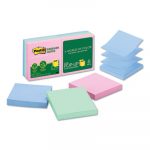 Recycled Pop-up Notes, 3 x 3, Assorted Helsinki Colors, 100-Sheet, 6/Pack