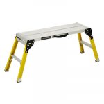 Fiberglass Mini Working Platform Step Stool, 1-Step, 300 lb Capacity, 21" High, Yellow
