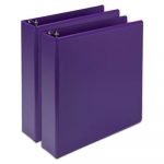 Earth?s Choice Biobased Durable Fashion View Binder, 3 Rings, 2" Capacity, 11 x 8.5, Purple, 2/Pack