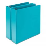Earth?s Choice Biobased Durable Fashion View Binder, 3 Rings, 2" Capacity, 11 x 8.5, Turquoise, 2/Pack