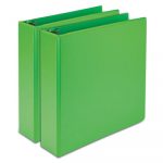 Earth?s Choice Biobased Durable Fashion View Binder, 3 Rings, 2" Capacity, 11 x 8.5, Lime, 2/Pack