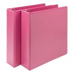 Earth?s Choice Biobased Durable Fashion View Binder, 3 Rings, 2" Capacity, 11 x 8.5, Berry, 2/Pack