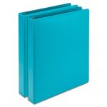 Earth?s Choice Biobased Durable Fashion View Binder, 3 Rings, 1" Capacity, 11 x 8.5, Turquoise, 2/Pack