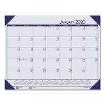 Recycled EcoTones Ocean Blue Monthly Desk Pad Calendar, 18 1/2 x 13, 2020