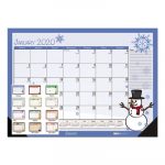 Earthscapes Seasonal Desk Pad Calendar, 22 x 17, Illustrated Holiday, 2020