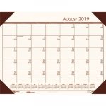 Recycled EcoTones Academic Desk Pad Calendar, 18.5x13, Brown Corners, 2019-2020