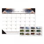 Recycled Full-Color Photo Monthly Desk Pad Calendar, 22 x 17, 2020