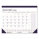 Recycled Two-Color Monthly Desk Pad Calendar w/Large Notes Section, 22x17, 2020