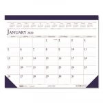 Recycled Two-Color Monthly Desk Pad Calendar, 18 1/2 x 13, 2020