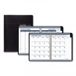 Recycled Wirebound Weekly/Monthly Planner, 11 x 8 1/2, Black Leatherette, 2020