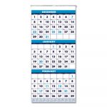 Recycled Three-Month Format Wall Calendar, 12 1/4 x 26, 14-Month, 2019-2021