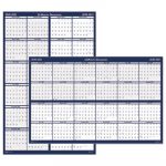Reversible/Erasable 2 Year Wall Calendar, 24 x 37, Blue, 2020-2021