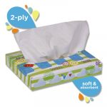 White Facial Tissue Junior Pack, 2-Ply, 40 Tissues/Box, 80 Boxes/Carton