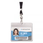 Resealable ID Badge Holder, Lanyard, Horizontal, 3 3/4 x 2 5/8, Clear, 20/Pack