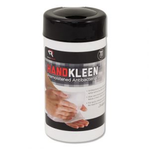 HandKleen Premoistened Wipes, Cloth, 5 1/2 x 6 1/2, 70/Tub