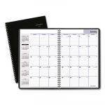 Monthly Planner, 11 7/8 x 7 7/8, Black Two-Piece Cover, 2019-2020